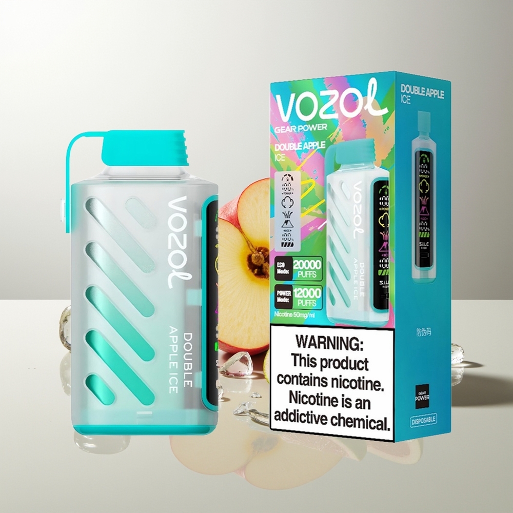 VOZOL Gear Power 20000 Züge Doppelapfel Eis Vollbild-Dual-Mesh-Coil-20mL-5%