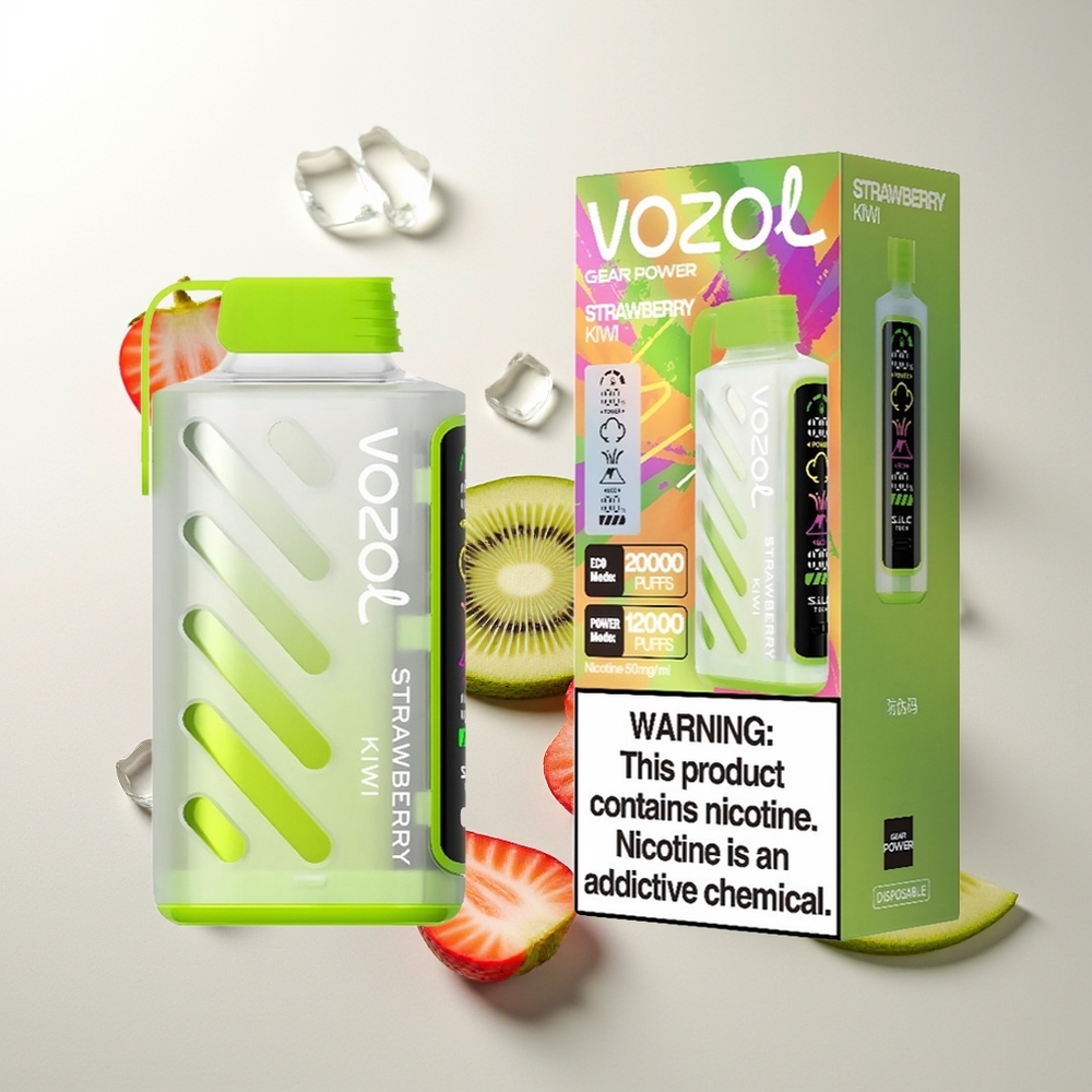 VOZOL Gear Power 20000 Züge Erdbeer-Kiwi Dual Mesh Coil 20mL 5%