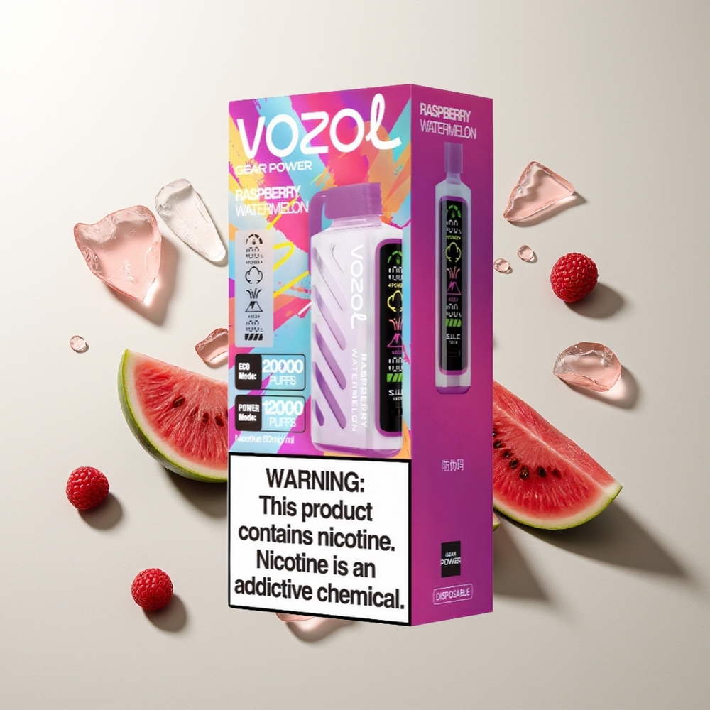 VOZOL Gear Power 20000 Züge Himbeere Wassermelone Dual Mesh Coil 20mL 5%