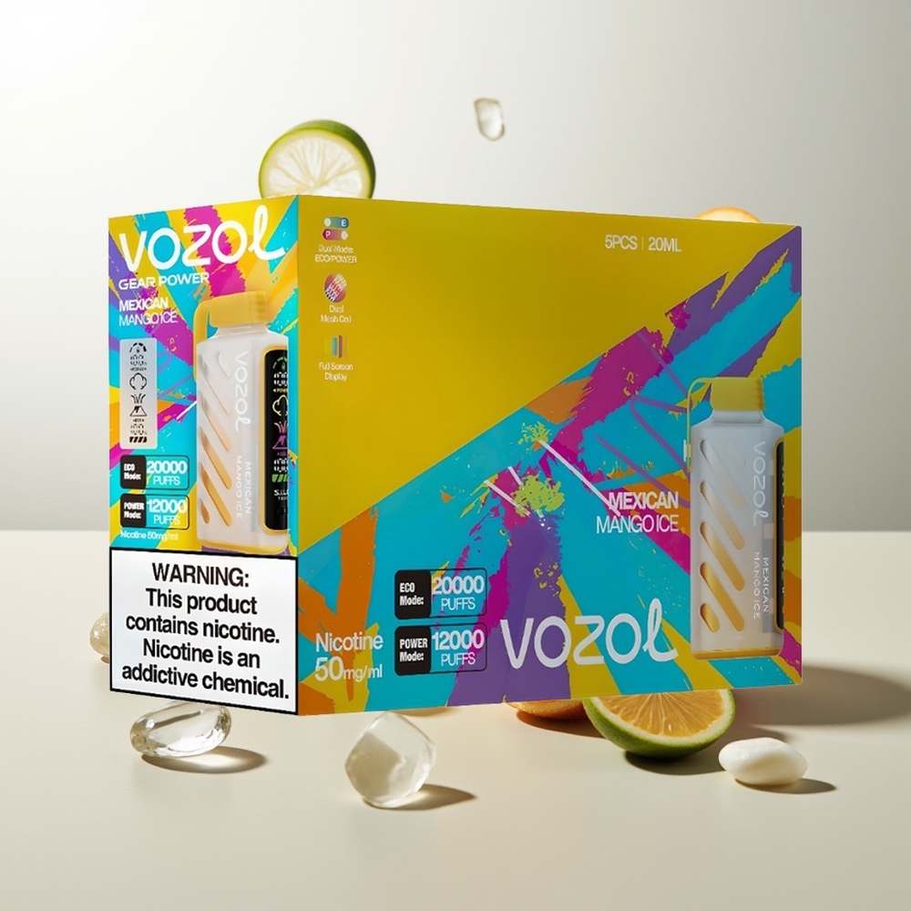 VOZOL Gear Power 20000 Züge Mexikanisches Mango Eis Dual Mesh Coil 20mL 5%