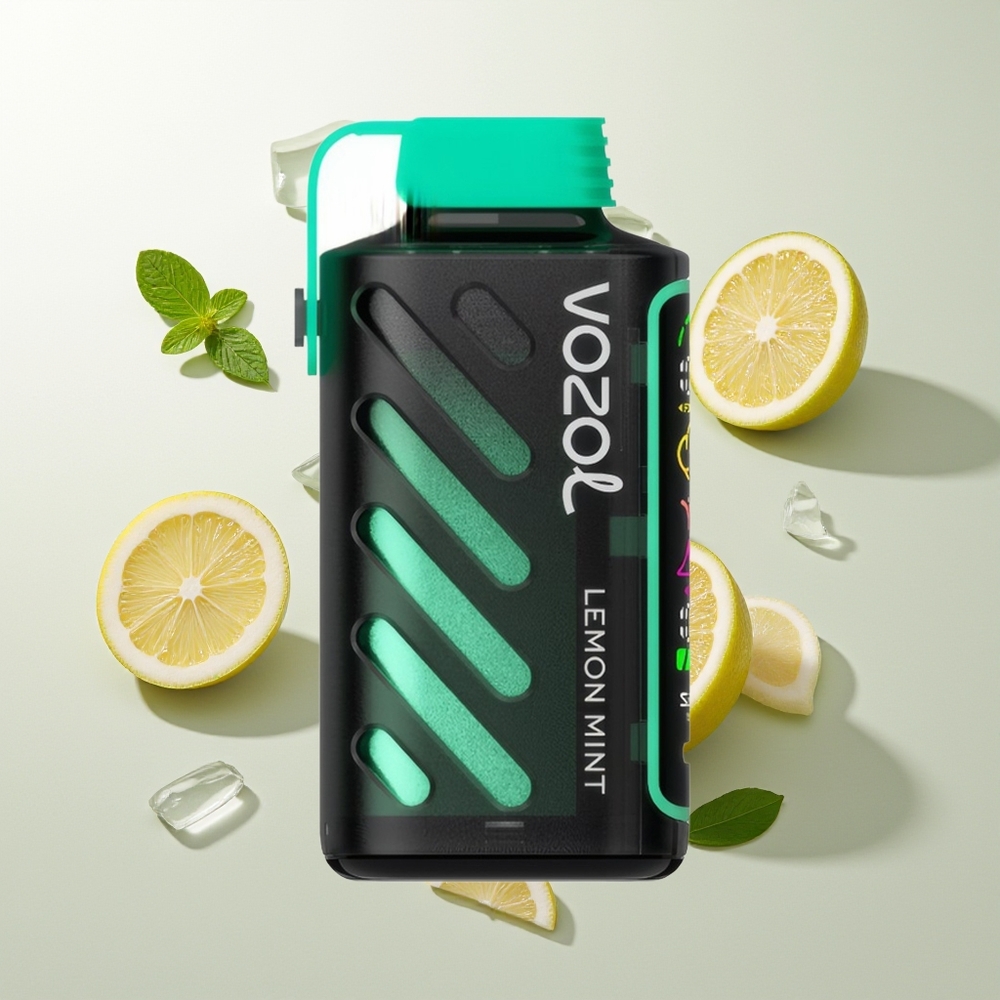VOZOL Gear Power 20000 Züge Zitrone Minze S.i.L.C. Tech Dual Mesh Coil Vollbildschirm 20mL 5%