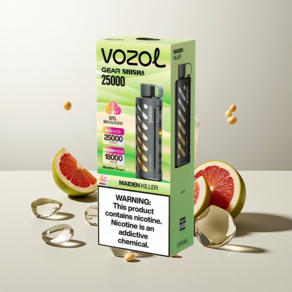 VOZOL Gear Shisha 25000 Züge 30 Leckere Aromen Dual Mesh Dual Modes Maiden Killer