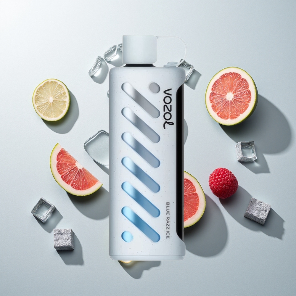 VOZOL Gear Shisha 25000 Züge Blaue Himbeere Eis S.i.L.C Tech Dual Mesh 1000mAh 5mg/ml