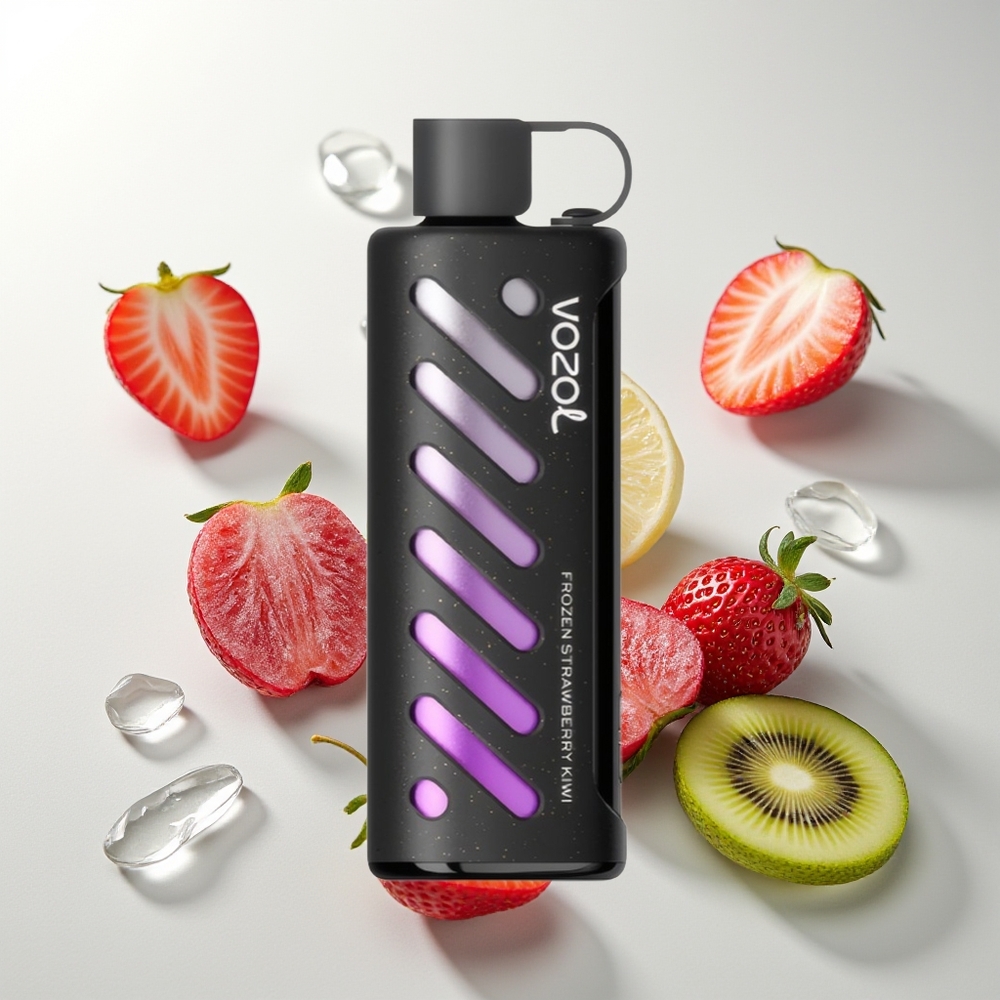 VOZOL Gear Shisha 25000 Züge Gefrorene Erdbeer-Kiwi Shisha Dual Mesh Dual Modes S.i.L.C Tech 1000mAh 5mg/ml