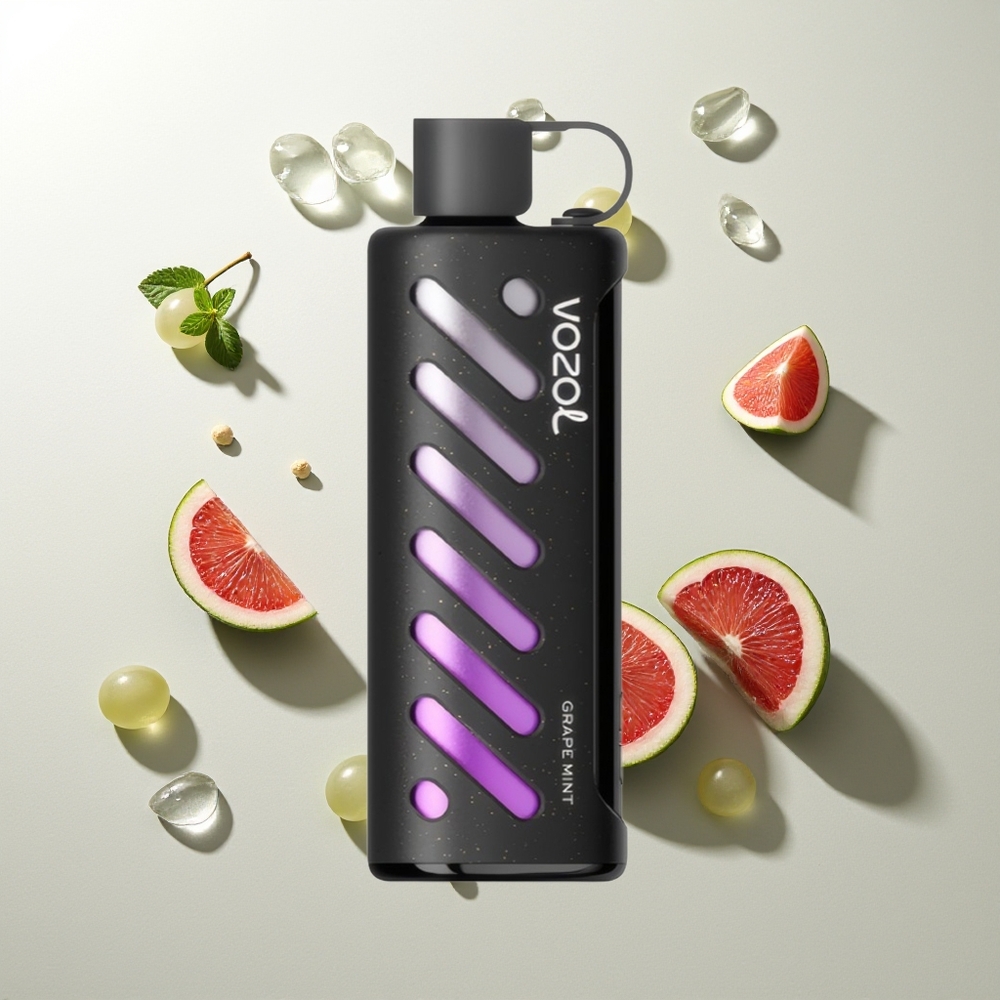 VOZOL Gear Shisha 25000 Züge Traube Minze Shisha Dual Mesh Dual Modes 1000mAh 5mg/ml S.i.L.C Tech