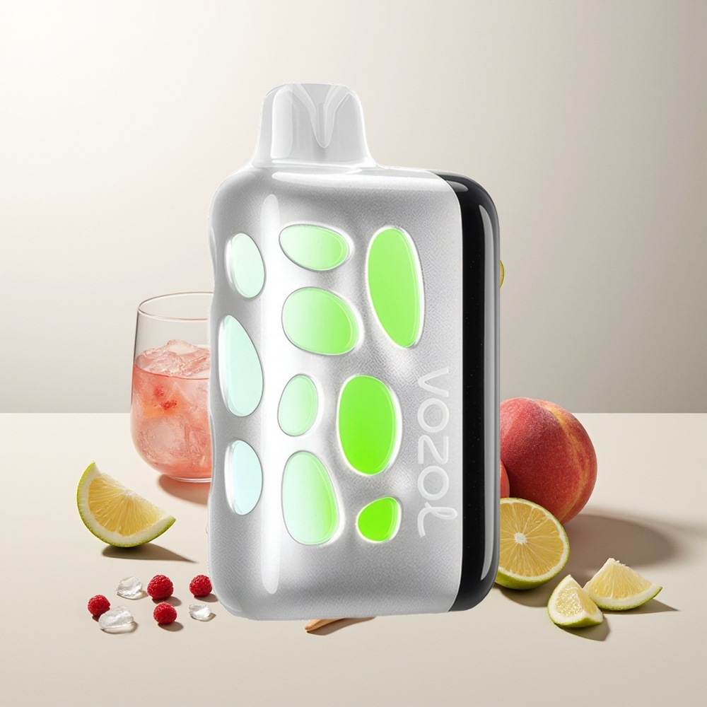 VOZOL RAVE 40000 Einweg-Vape Pfirsich Himbeere Limonade 270° Lebendiges Leuchten Beat-Sync Party-Modus 20/50mg/ml Nikotin 1000mAh Akku