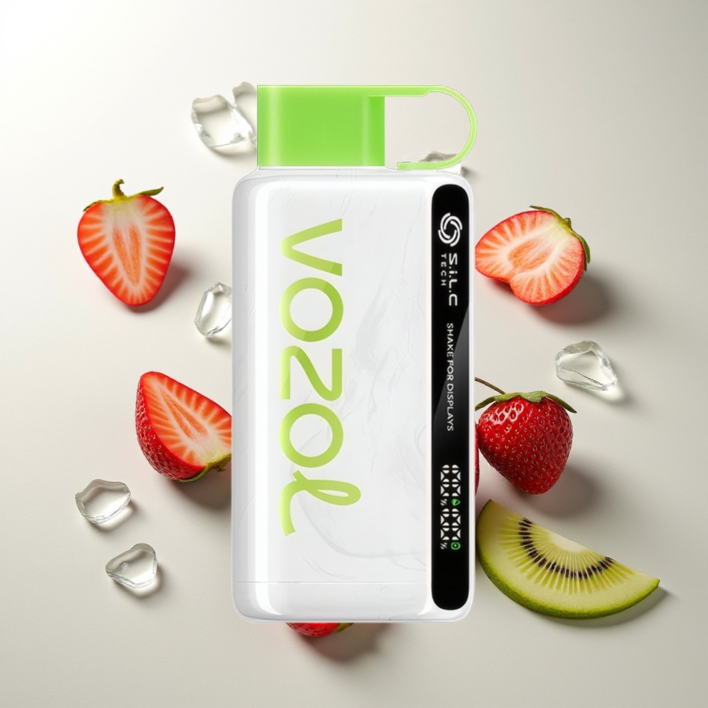 VOZOL STAR 9000/12000 Erdbeere Kiwi mit S.i.L.C TECH, 650mAh Akku, 30% schnellere Aufladung und Mundstückschutz