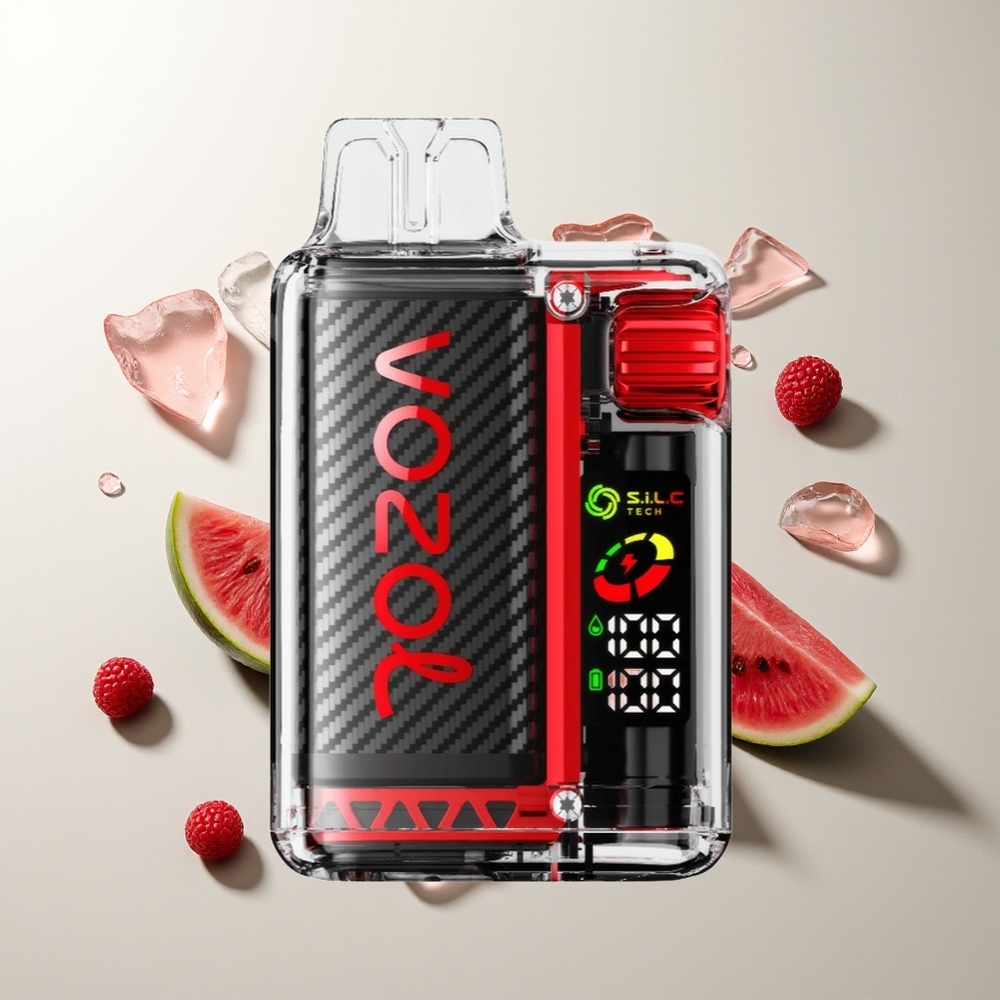 VOZOL Vista 20000 Züge Himbeere Wassermelone 650mAh OLED S.i.L.C Tech Dual Mesh Coil 6-Stufen Wattregelung 65% PCR TPD