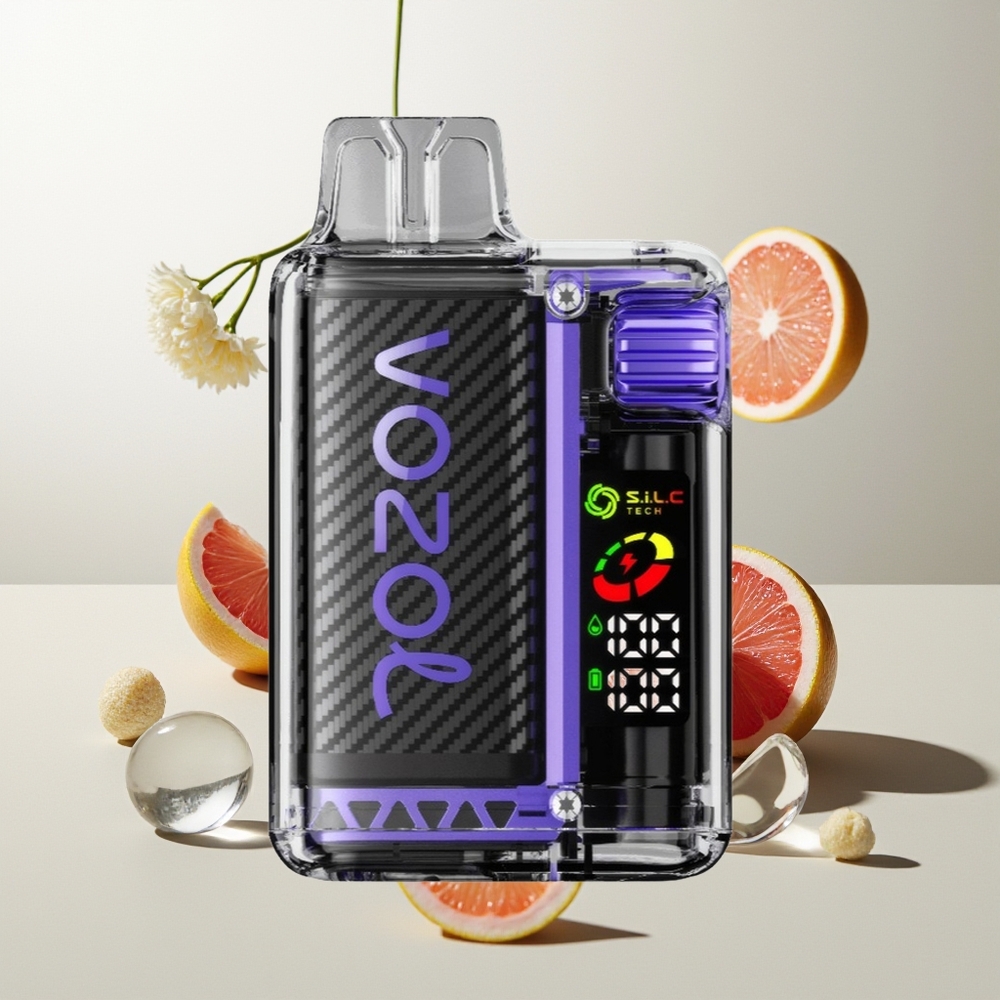 VOZOL Vista 20000 Züge Holunderblüte Grapefruit mit Dual Mesh Coil MCU Chip 65% PCR MTL 6-Stufen Wattregelung