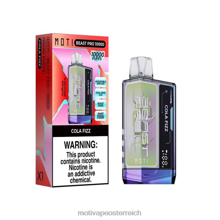MOTI Beast Pro Einweg-Vaporizer (5 %, 10.000 Züge) Cola-Sprudel TN2TZ42 MOTI Vape Wien