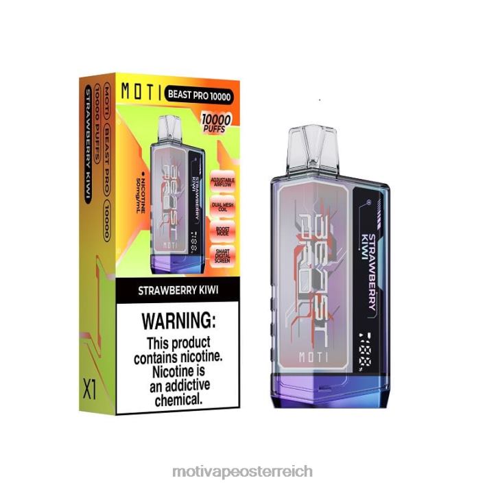 MOTI Beast Pro Einweg-Vaporizer (5 %, 10.000 Züge) Erdbeer-Kiwi TN2TZ51 MOTI Vape Österreich