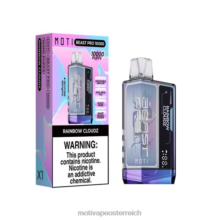 MOTI Beast Pro Einweg-Vaporizer (5 %, 10.000 Züge) Regenbogenwolken TN2TZ49 MOTI Vape Disposable