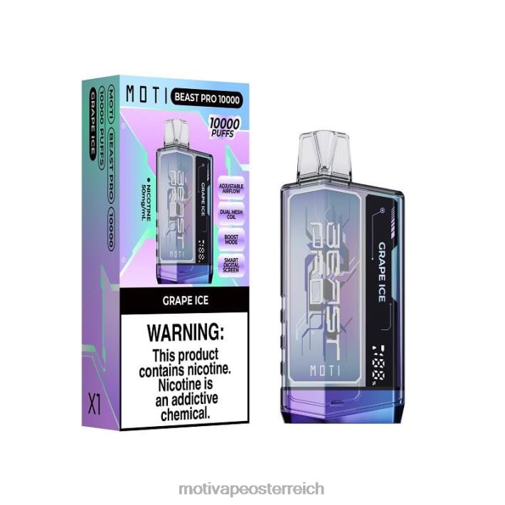 MOTI Beast Pro Einweg-Vaporizer (5 %, 10.000 Züge) Traubeneis TN2TZ45 MOTI Play Kaufen