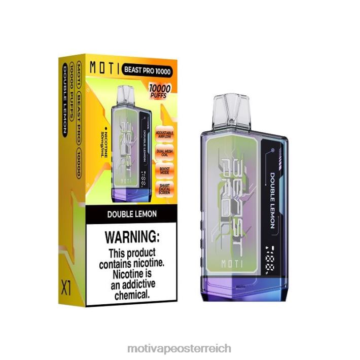 MOTI Beast Pro Einweg-Vaporizer (5 %, 10.000 Züge) doppelte Zitrone TN2TZ43 MOTI Kaufen Österreich
