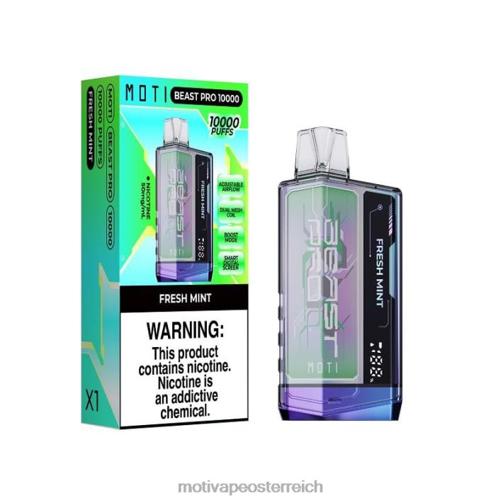 MOTI Beast Pro Einweg-Vaporizer (5 %, 10.000 Züge) frische Minze TN2TZ44 MOTI Piin Kaufen
