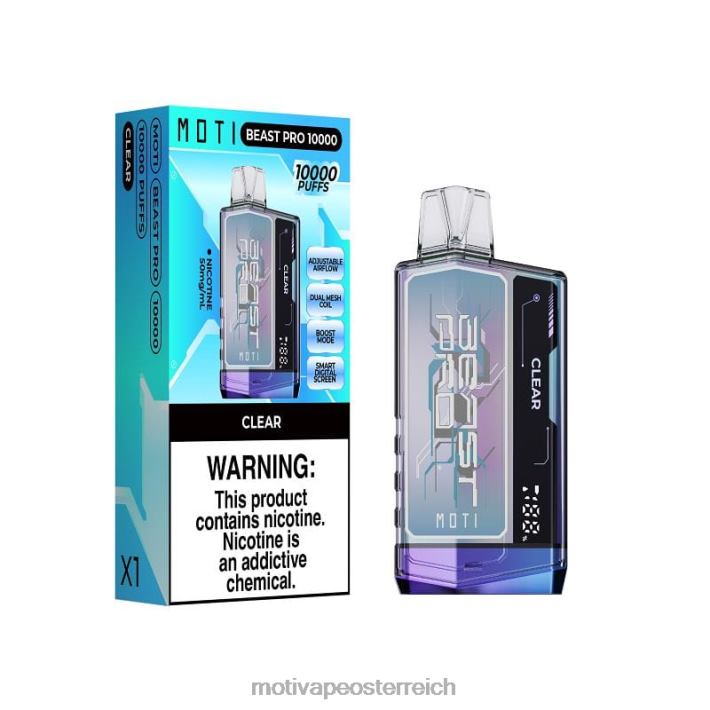 MOTI Beast Pro Einweg-Vaporizer (5 %, 10.000 Züge) klar TN2TZ41 MOTI Vape Österreich