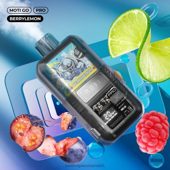 MOTI Go Pro Einweg-Vaporizer (5 %, 12.000 Züge) BeereZitrone TN2TZ11 MOTI Vape Österreich