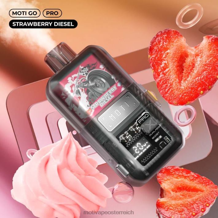 MOTI Go Pro Einweg-Vaporizer (5 %, 12.000 Züge) Erdbeerdiesel TN2TZ21 MOTI Vape Österreich