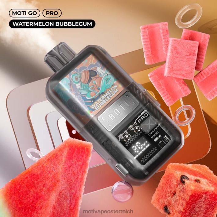 MOTI Go Pro Einweg-Vaporizer (5 %, 12.000 Züge) Wassermelonen-Kaugummi TN2TZ23 MOTI Kaufen Österreich