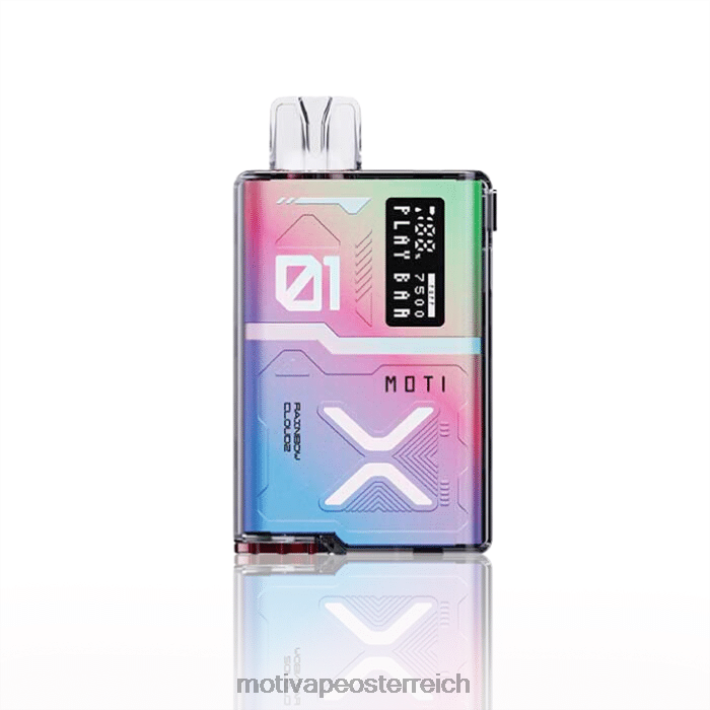 MOTI Play Bar 7500 Einweg-Vaporizer (5 %, 7500 Züge) Regenbogenwolken TN2TZ57 MOTI Vape Pod Österreich