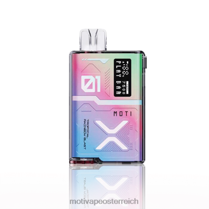 MOTI Play Bar 7500 Einweg-Vaporizer (5 %, 7500 Züge) tropische Regenbogenexplosion TN2TZ54 MOTI Piin Kaufen