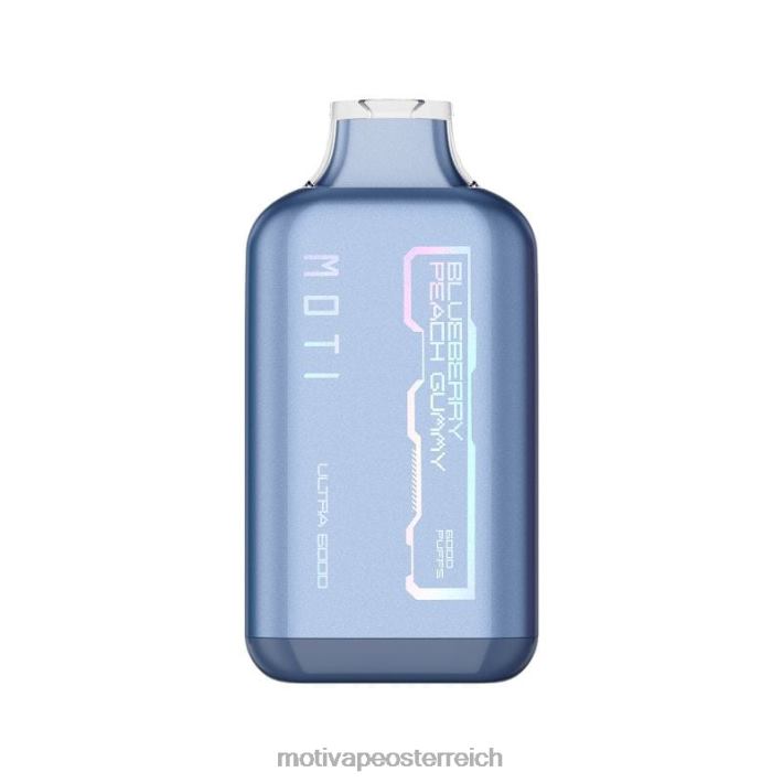 MOTI Ultra Einweg-Vaporizer (5 %, 6000 Züge) Blaubeer-Pfirsich-Gummi TN2TZ28 MOTI Vape Pop Österreich