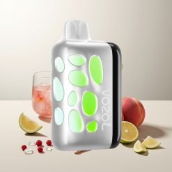 VOZOL RAVE 40000 Einweg-Vape Pfirsich Himbeere Limonade 270° Lebendiges Leuchten Beat-Sync Party-Modus 20/50mg/ml Nikotin 1000mAh Akku